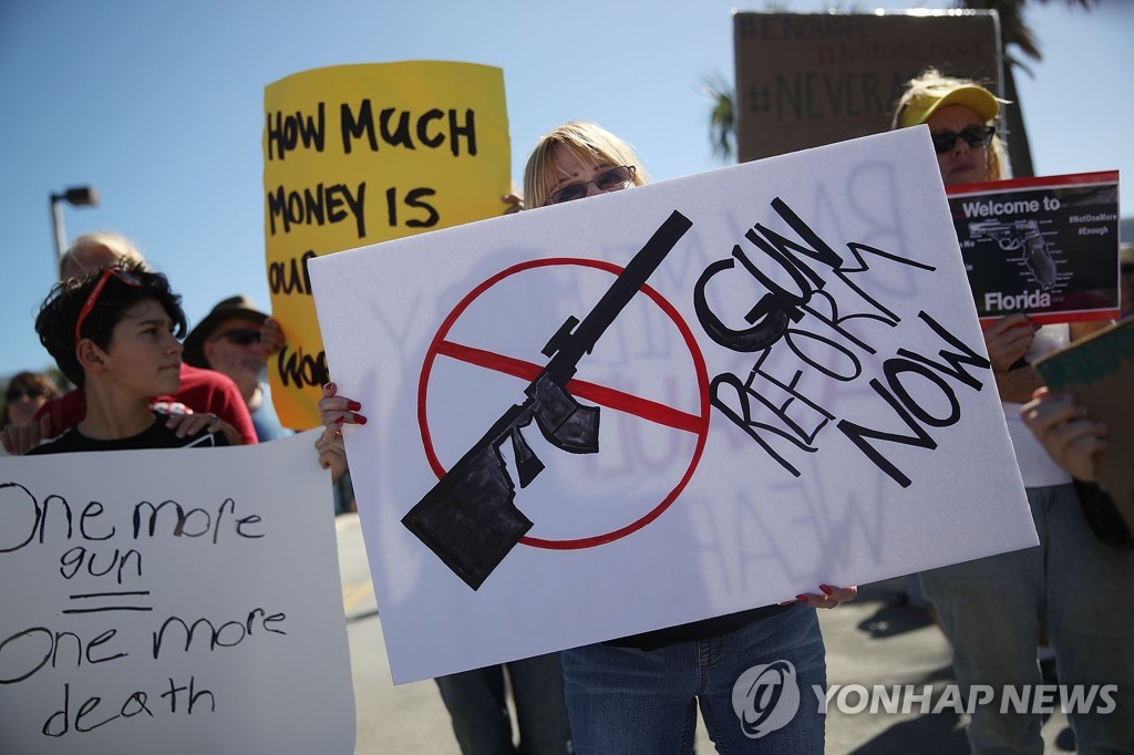 총기 허용을 반대하는 미국 시민들[자료사진]