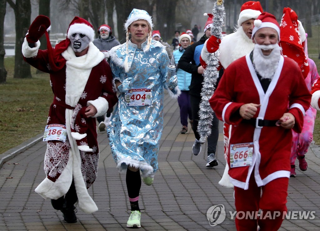 Santa Claus run in Minsk, Belarus