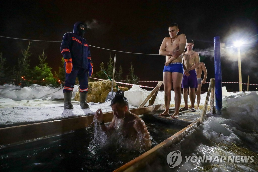 Russian Orthodox believers celebrate Epiphany in Novosibirsk, Russia