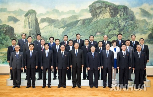 지난 5월 시진핑 주석을 만난 북한 노동당 친선참관단