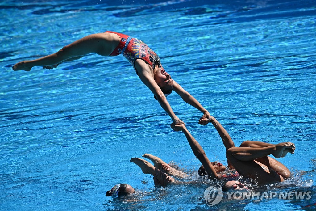 '수중 팀웍'…제19회 세계수영선수권대회 아티스틱 스위밍