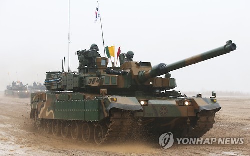 고속기동하는 K-2 흑표전차