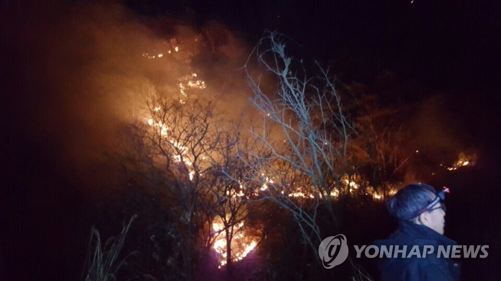 단양 소백산에 큰불