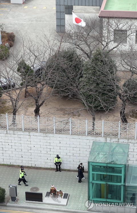 소녀상과 일장기