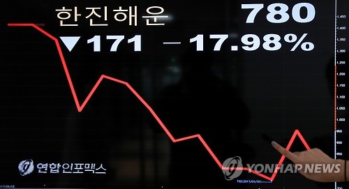 한진해운 주권 매매거래 정지