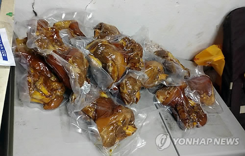 무허가로 제조된 족발
