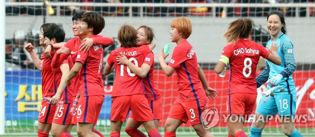 한국 여자축구, 북한과 1-1 무승부