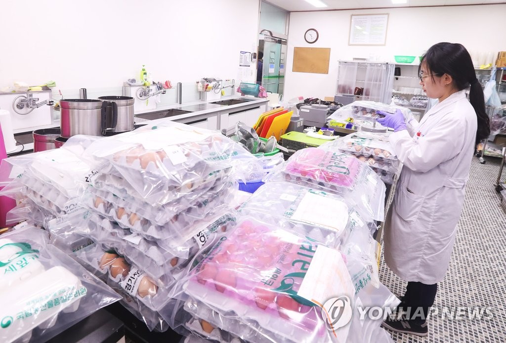 분주한 계란 분석실