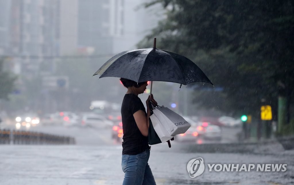 비 내리는 부산
