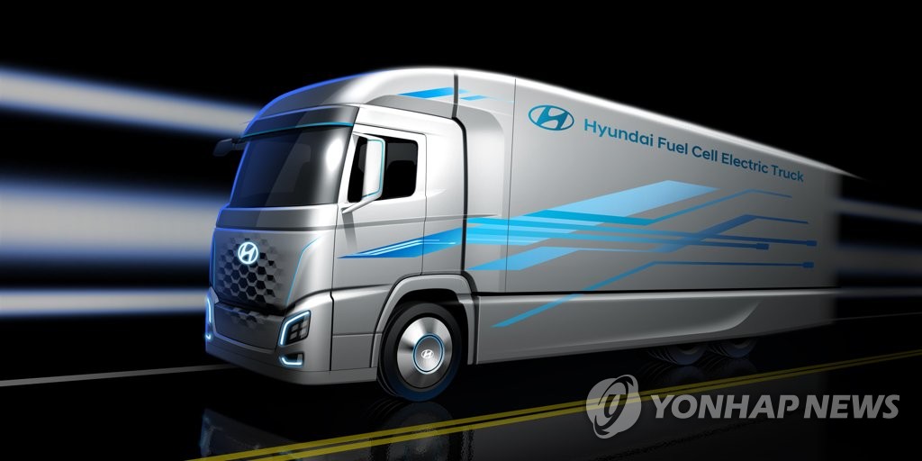 A rendering of Hyundai's hydrogen fuel cell truck to be launched next year (Yonhap) 