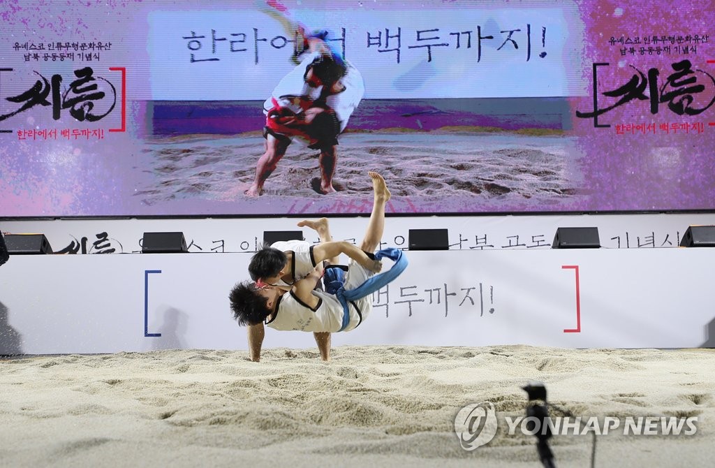 '이것이 북한의 씨름 기술'
