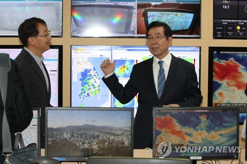 미세먼지 모니터링 현장 방문한 박원순 시장