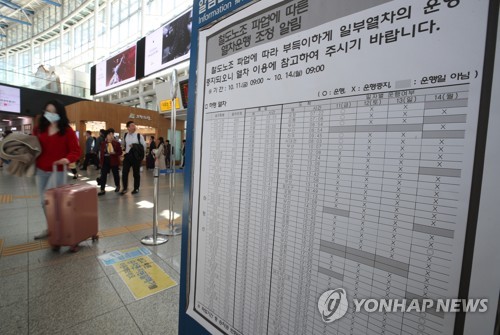 파업 열차운행 조정