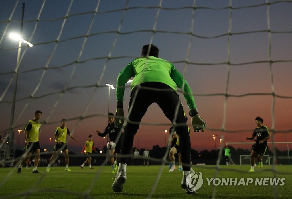 미니게임 하는 축구대표팀