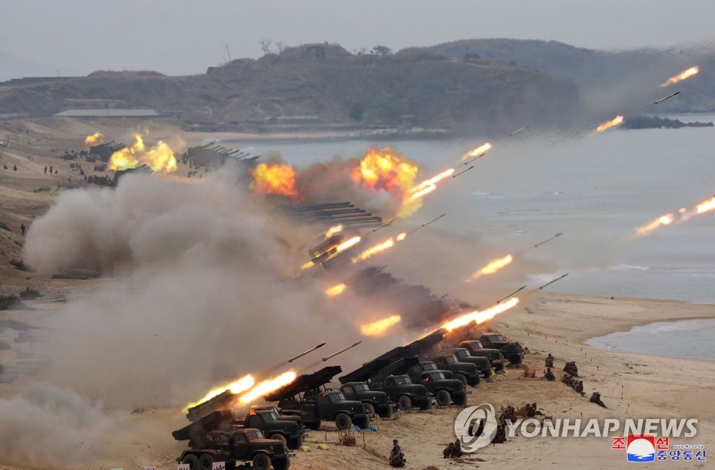 북한군 합동타격훈련 실시
