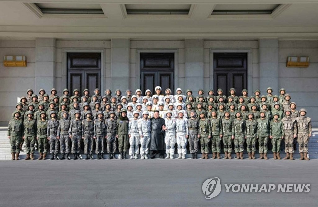 North Korean leader and his soldiers North Korean leader and his soldiers