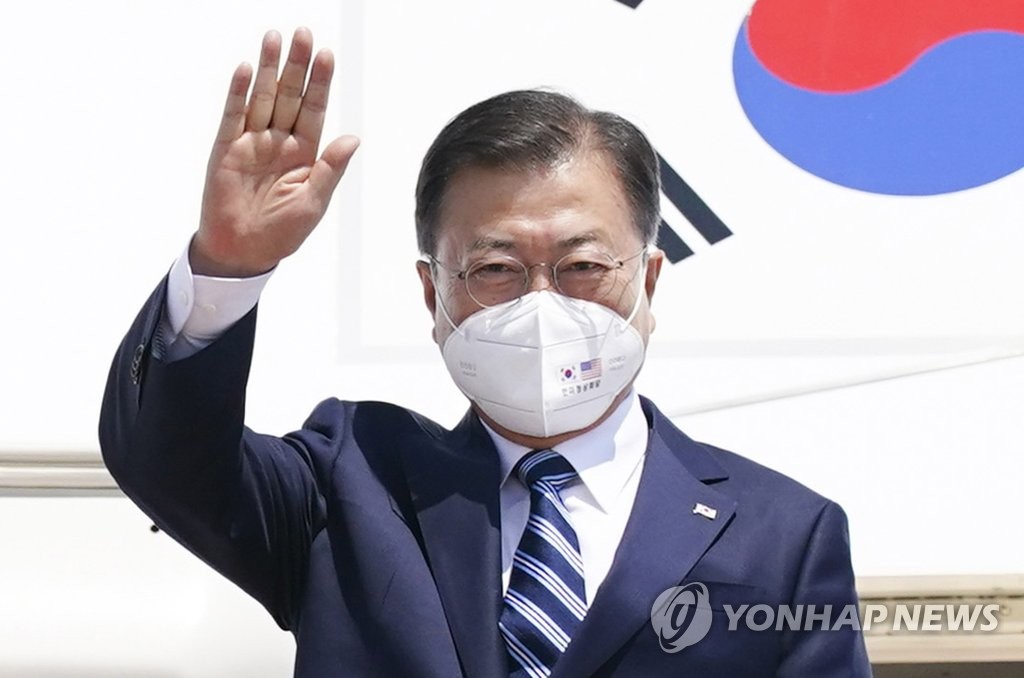 '한미 정상회담' 마스크 착용한 문 대통령