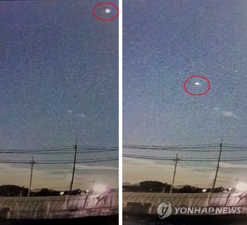"UFO?" 무안 하늘에서 이동하는 둥근 불빛