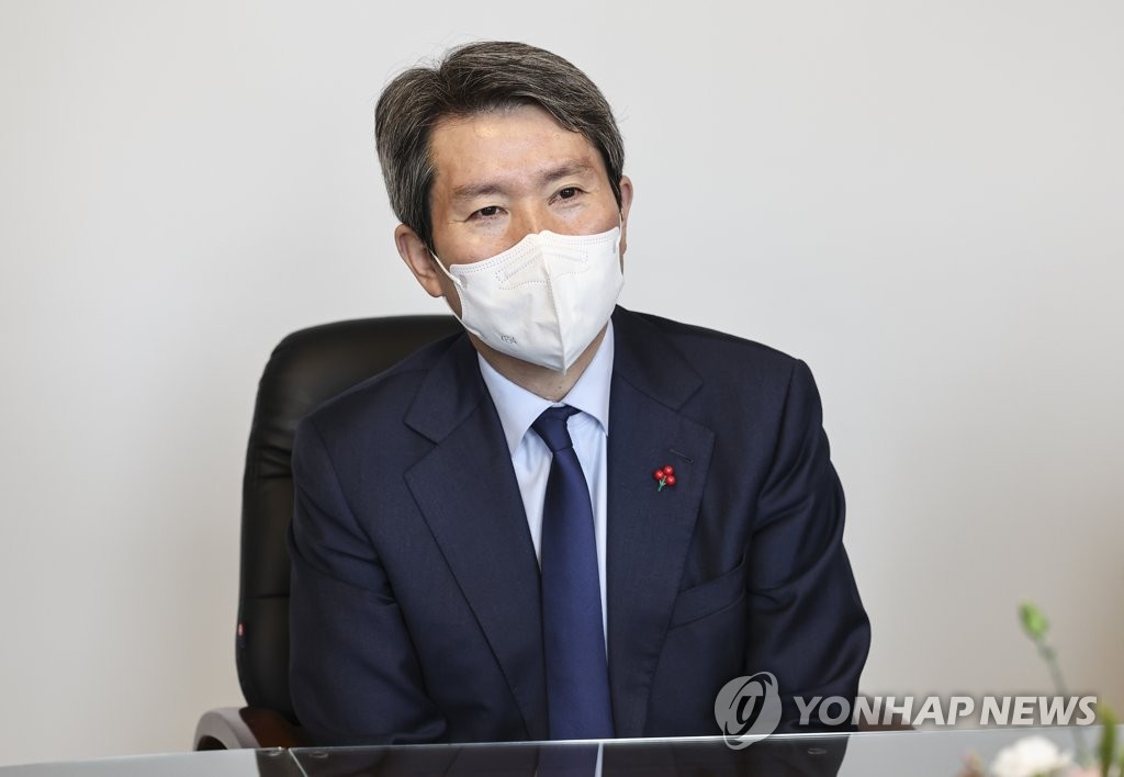 Unification Minister Lee In-young in this photo taken Jan. 19, 2022 (Yonhap)