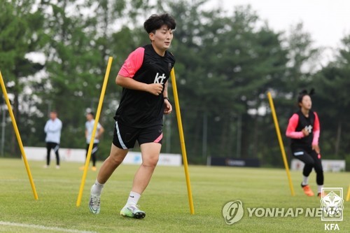 동아시안컵 대비 훈련하는 박은선