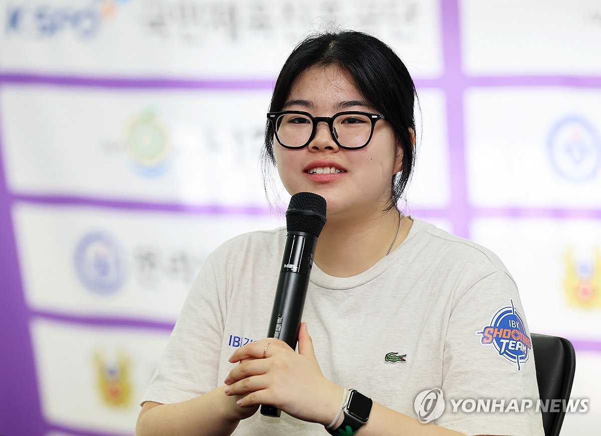 인터뷰하는 파리올림픽 금메달리스트 오예진