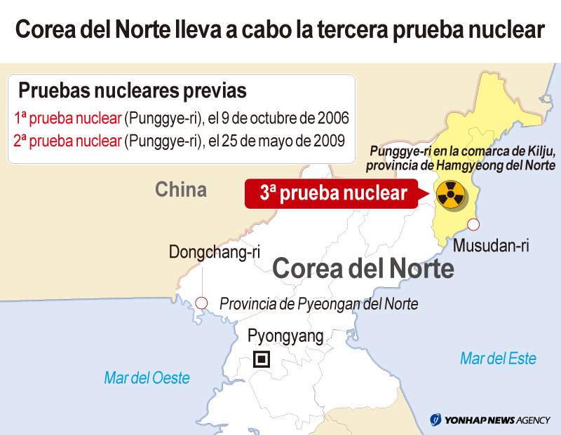 Corea Del Norte Lleva A Cabo La Tercera Prueba Nuclear Agencia De Noticias Yonhap 5942