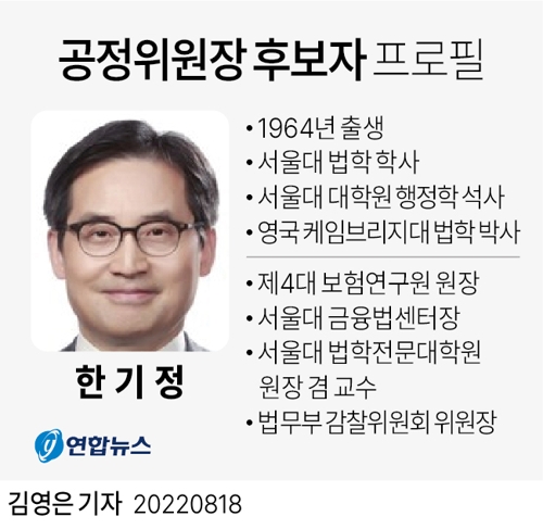 [그래픽] 공정위원장 후보자 한기정 프로필
