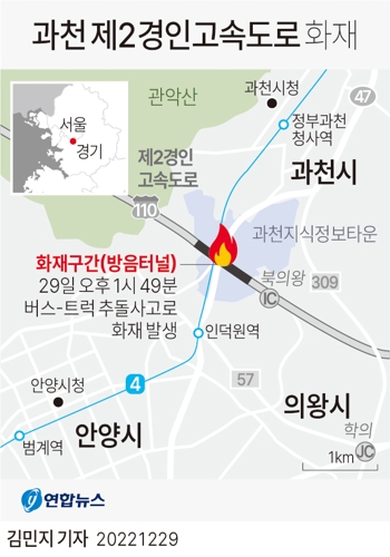 [그래픽] 과천 제2경인고속도로 화재