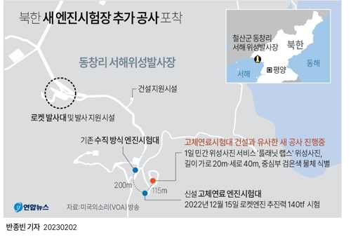 [그래픽] 북한 새 엔진시험장 추가 공사 포착
