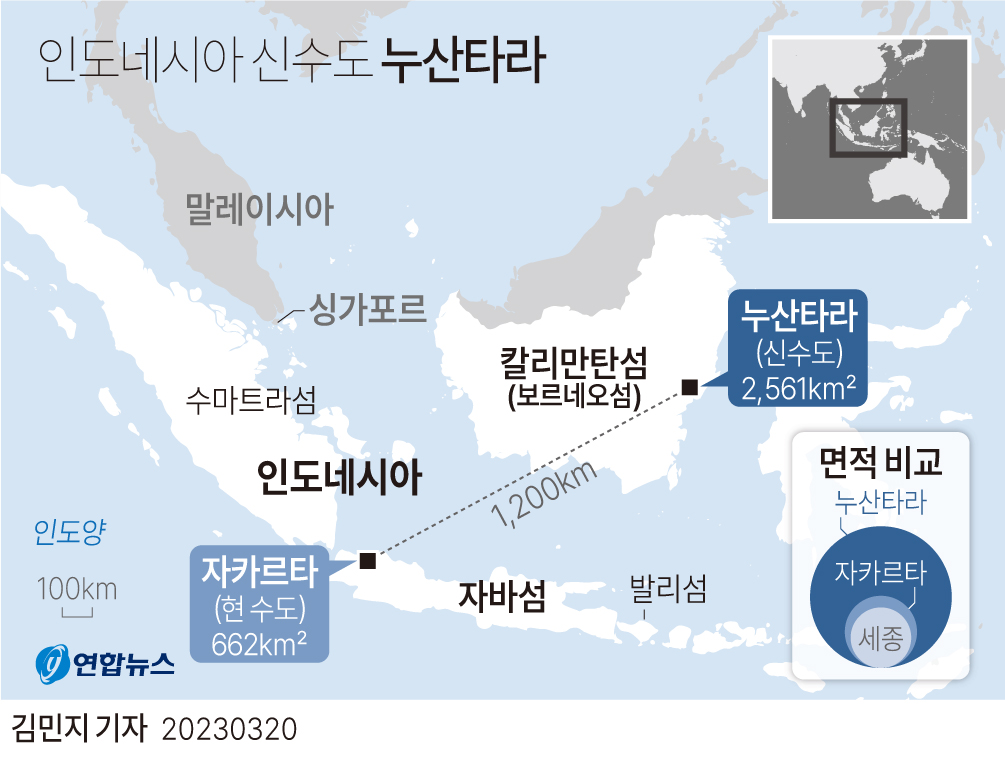 [그래픽] 인도네시아 신수도 예정지 누산타라
