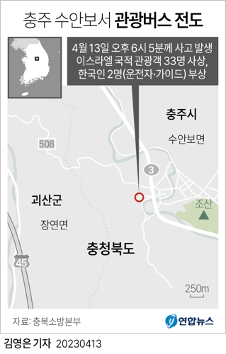  충주 수안보서 관광버스 전도(종합)