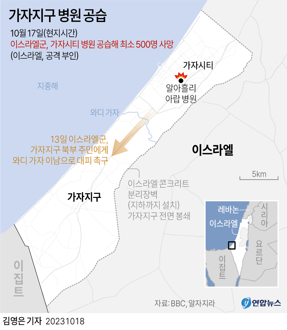 [그래픽] 가자지구 병원 공습