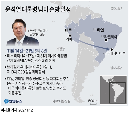  윤석열 대통령 남미 순방 일정