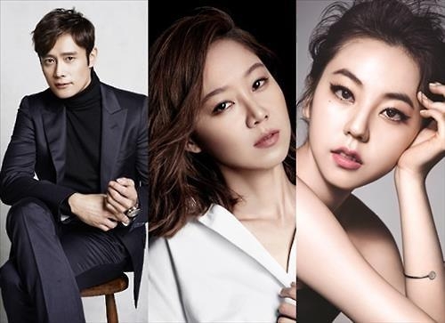 This compiled photo shows the cast of the Warner's upcoming Korean-language film "A Single Rider." From left: Lee Byung-hun, Kong Hyo-jin and Ahn So-hee, a former member of K-pop girl group Wonder Girls. (Yonhap)