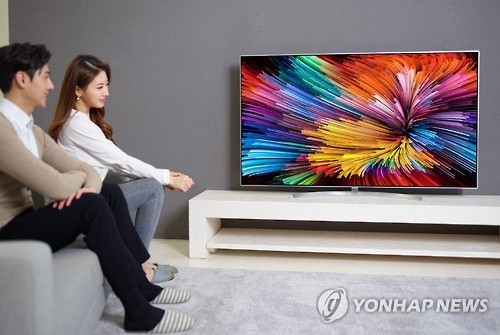 LG Electronics Inc.'s premium TV featuring "nano cell" technology (Photo courtesy of LG Electronics) (Yonhap) 