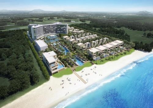 Shown in the picture is a bird's-eye view of Hotel Shilla Co.'s new hotel set to launch in Da Nang, central Vietnam, in the second half of 2018. (Yonhap)