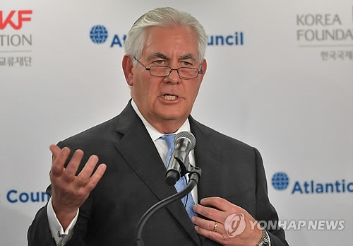 A photo provided by the AFP of U.S. Secretary of State Rex Tillerson (Yonhap)