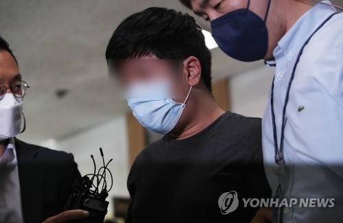The alleged operator of the so-called Digital Prison website is taken to a district court in the southeastern city of Daegu on Oct. 8, 2020. (Yonhap)