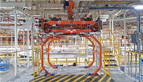This file photo provided by Hyundai Rotem shows the conveyer system it delivered to Ford Motor's plant in the United States in 2016. (PHOTO NOT FOR SALE) (Yonhap)