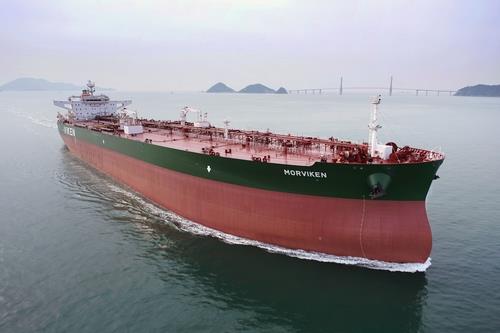 This photo, provided by Samsung Heavy Industries Co. on Nov. 17, 2020, shows a S-Max oil tanker built by the shipbuilder. (PHOTO NOT FOR SALE) (Yonhap)