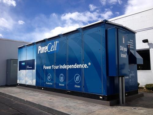 This file photo, provided by Doosan Group on April 20, 2021, shows a hydrogen fuel cell for generating electric power, built by Doosan Fuel Cell Co. (PHOTO NOT FOR SALE) (Yonhap)