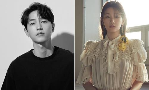 This compilation of photos provided by History D&C and Artist Company show Song Joong-ki (L) and Park So-dam. (PHOTO NOT FOR SALE) (Yonhap)