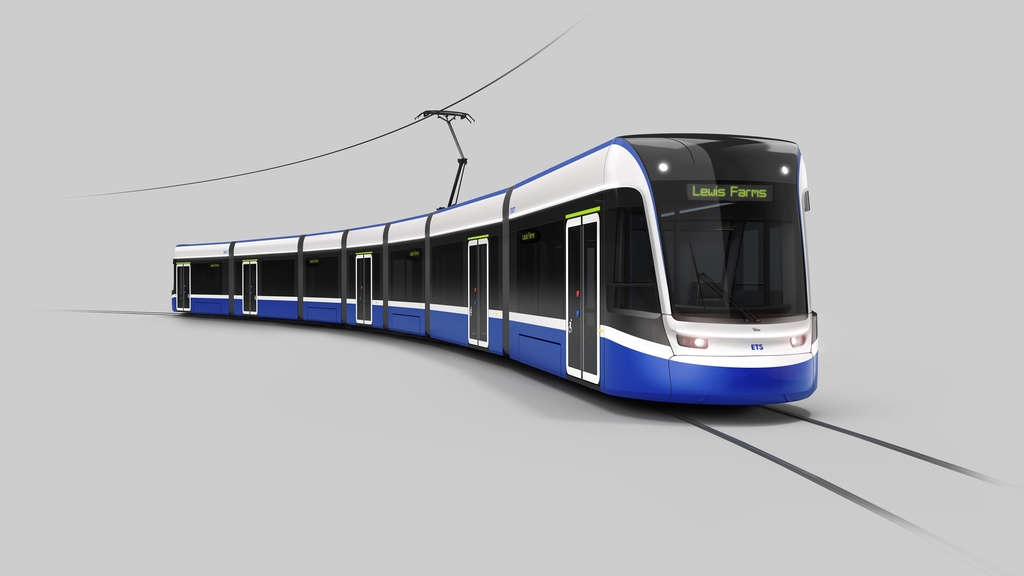 This graphic image, provided by Hyundai Rotem, shows tram cars to be built in Canada. (PHOTO NOT FOR SALE) (Yonhap)