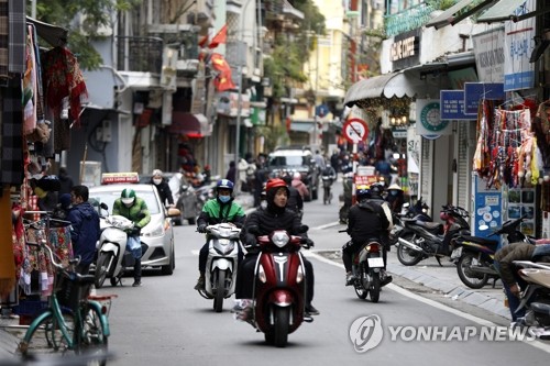 This undated file photo shows a street in Hanoi, Vietnam. (Yonhap)