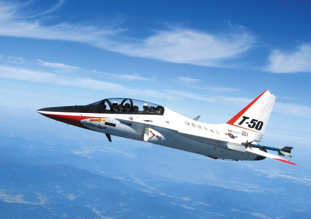 This file photo provided by KAI shows the T-50 advanced trainer jet. (PHOTO NOT FOR SALE) (Yonhap)