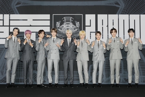 K-pop group NCT 127 poses for the camera during a press conference at a Seoul hotel on Sept. 16, 2022, to promote its fourth full-length album, "2 Baddies," in this photo provided by SM Entertainment. (PHOTO NOT FOR SALE) (Yonhap)