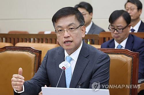Finance Minister nominee Choi Sang-mok speaks during his confirmation hearing at the National Assembly in Seoul on Dec. 19, 2023. (Yonhap)