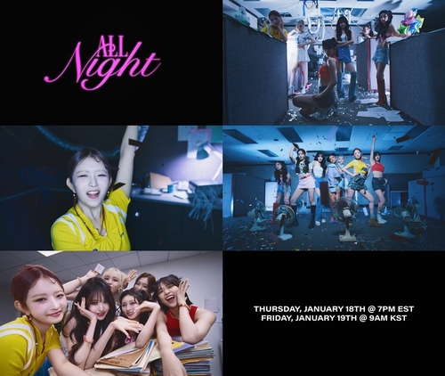 This picture shows a promotional image for "All Night," the first English single from K-pop girl group Ive, as provided by Starship Entertainment. (PHOTO NOT FOR SALE) (Yonhap)