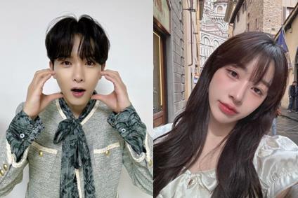Super Junior member Ryeowook and Ari, a former member of the now-disbanded girl group Tahiti, are seen in the above images captured from their Instagram pages, respectively. (PHOTO NOT FOR SALE) (Yonhap)
