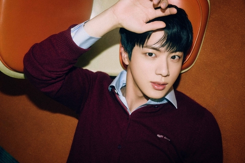 BTS' Jin is seen in this photo provided by BigHit Music. (PHOTO NOT FOR SALE) (Yonhap)